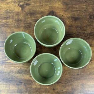 Set of Four Green Ceramic Bowls